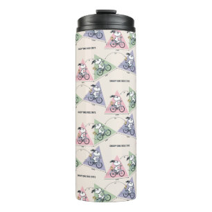 Peanuts   Snoopy Bike Ride Stats Thermal Tumbler