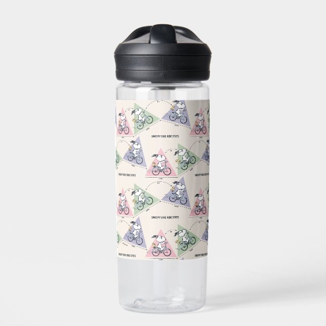 Peanuts | Snoopy Bike Ride Stats Water Bottle (Front)