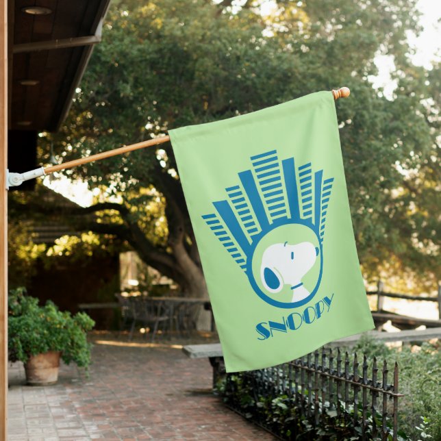 Peanuts | Snoopy Blue Deco Dreams House Flag (In SItu)