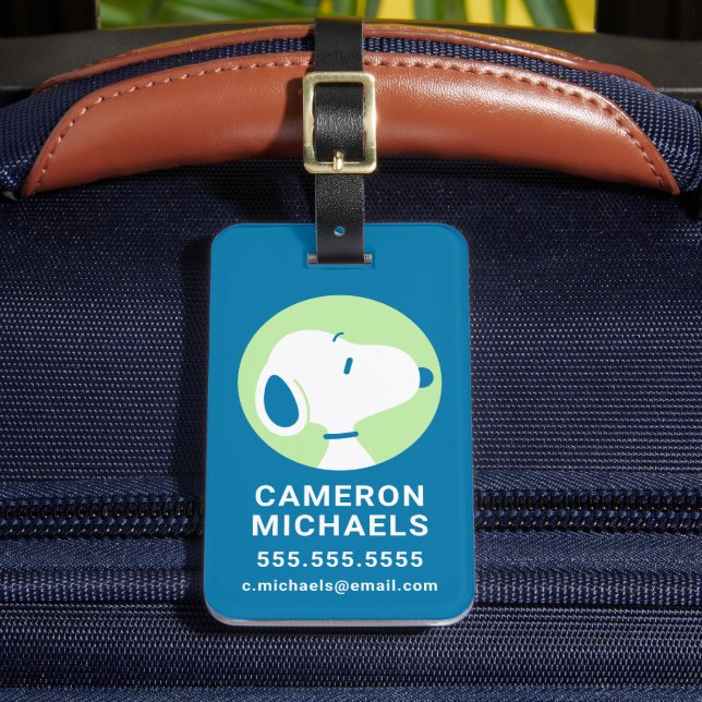 Peanuts | Snoopy Blue Deco Dreams Luggage Tag (Front Insitu 2)