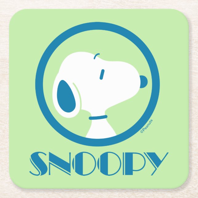 Peanuts | Snoopy Blue Deco Dreams Square Paper Coaster (Front)