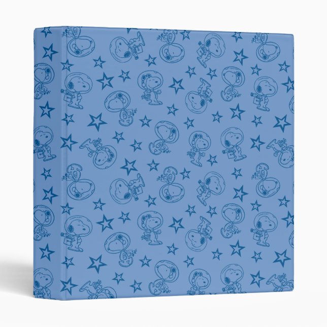 Peanuts | Snoopy Blue Space Astronaut Pattern 3 Ring Binder (Front/Spine)