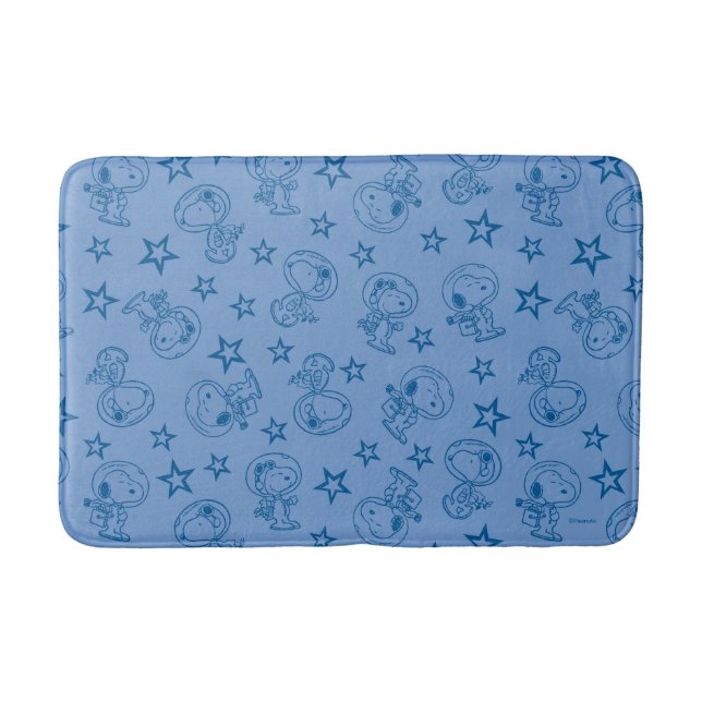 Peanuts | Snoopy Blue Space Astronaut Pattern Bath Mat (Front)
