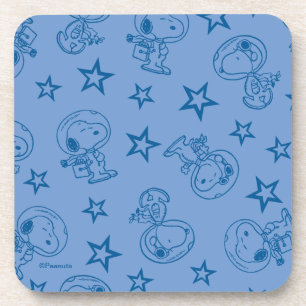 Peanuts Snoopy Blue Space Astronaut Pattern Beverage Coaster