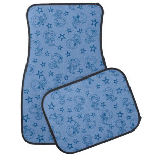 Peanuts Snoopy Blue Space Astronaut Pattern Car Floor Mat