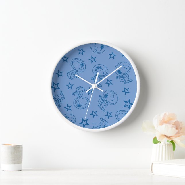 Peanuts | Snoopy Blue Space Astronaut Pattern Clock (Home)