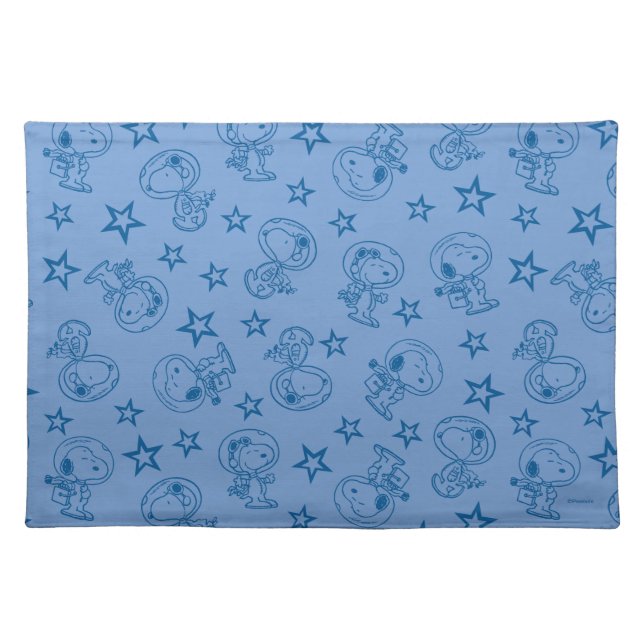 Peanuts | Snoopy Blue Space Astronaut Pattern Cloth Placemat (Front)
