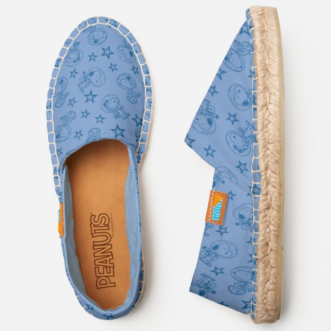 Peanuts | Snoopy Blue Space Astronaut Pattern Espadrilles (Side)