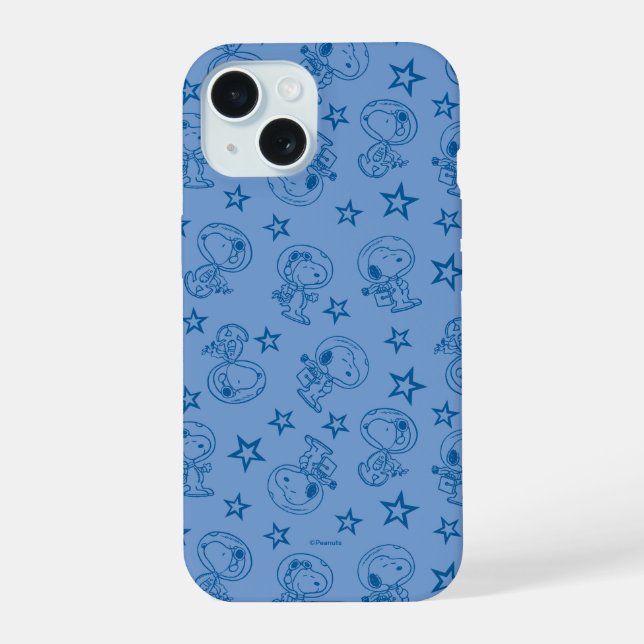 Peanuts | Snoopy Blue Space Astronaut Pattern Iphone Case (Back)