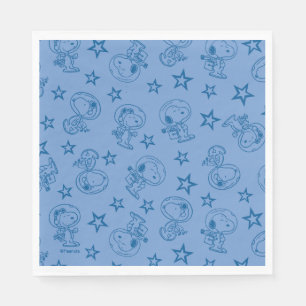 Peanuts   Snoopy Blue Space Astronaut Pattern Napkins