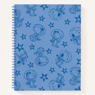 Peanuts Snoopy Blue Space Astronaut Pattern Notebook