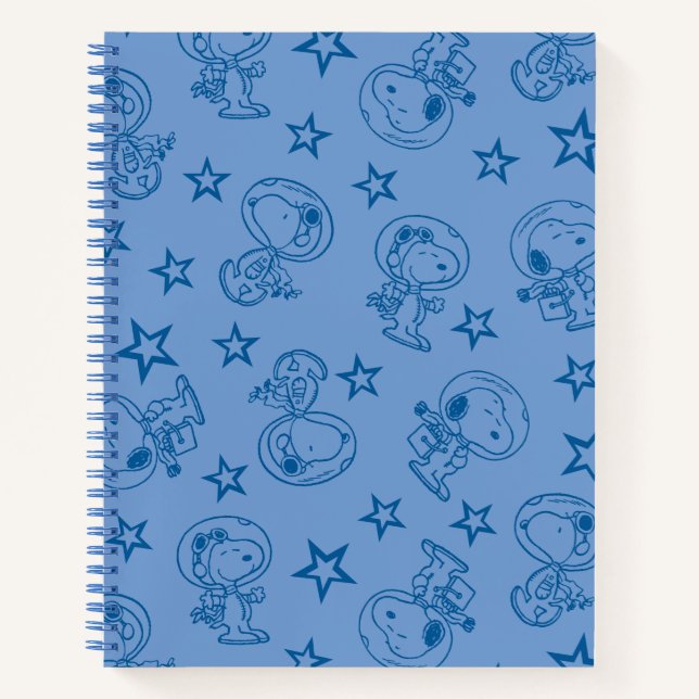 Peanuts | Snoopy Blue Space Astronaut Pattern Notebook (Front)