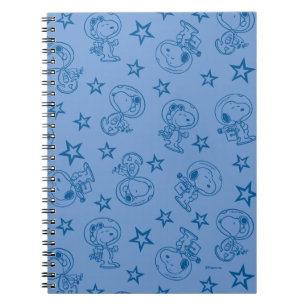 Peanuts Snoopy Blue Space Astronaut Pattern Notebook