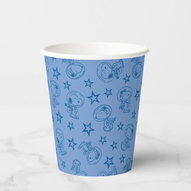 Peanuts | Snoopy Blue Space Astronaut Pattern Paper Cups (Front)