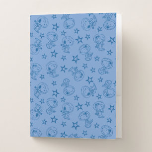 Peanuts Snoopy Blue Space Astronaut Pattern Pocket Folder