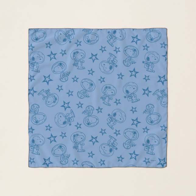 Peanuts | Snoopy Blue Space Astronaut Pattern Scarf (Front)