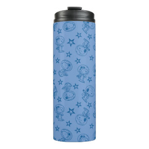 Peanuts Snoopy Blue Space Astronaut Pattern Thermal Tumbler