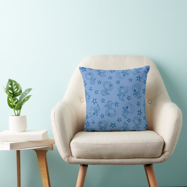Peanuts | Snoopy Blue Space Astronaut Pattern Throw Pillow (Chair)