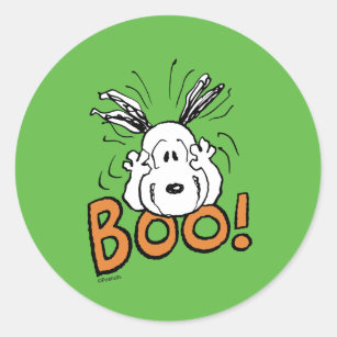 Peanuts   Snoopy Boo Classic Round Sticker