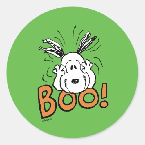 Peanuts  Snoopy Boo Classic Round Sticker