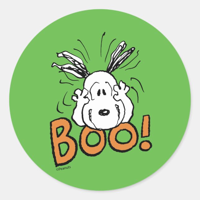 Peanuts | Snoopy Boo Classic Round Sticker (Front)
