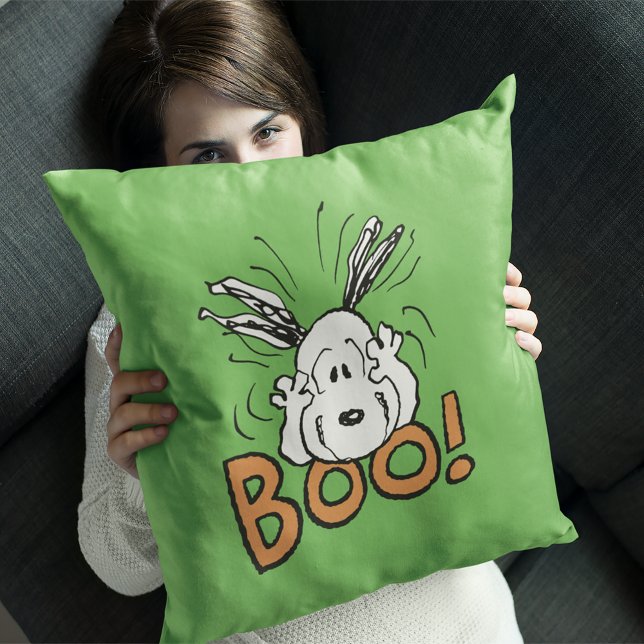 Peanuts | Snoopy Boo Throw Pillow (Person holding pillow)