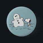 Peanuts | Snoopy Builds A Snowman Button<br><div class="desc">Check out this fun Peanuts design featuring Snoopy.</div>