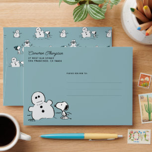 Peanuts Snoopy Builds A Snowman Envelope