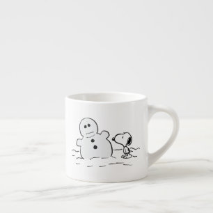 Peanuts   Snoopy Builds A Snowman Espresso Cup
