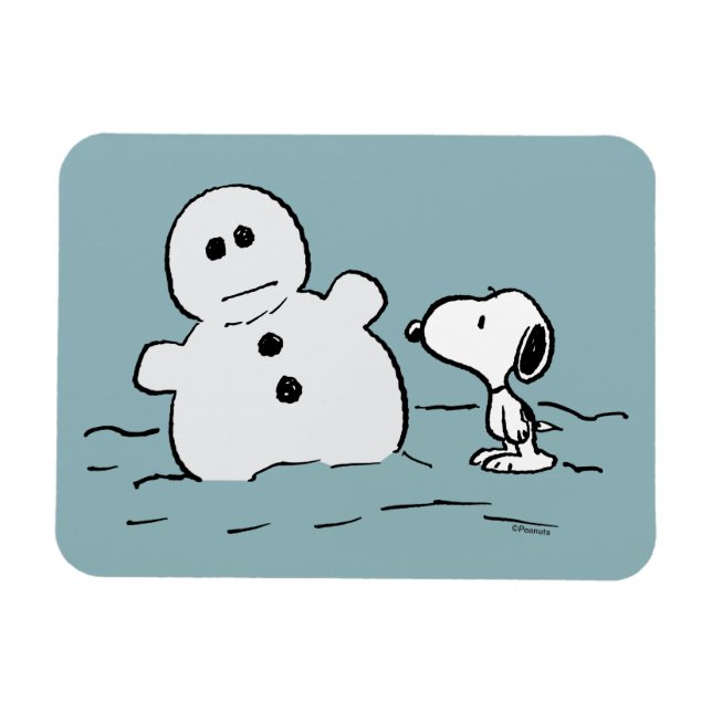 Peanuts | Snoopy Builds A Snowman Magnet (Horizontal)