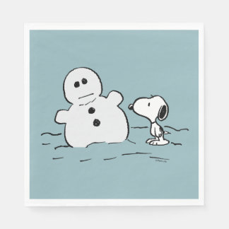 Peanuts | Snoopy Builds A Snowman Napkins