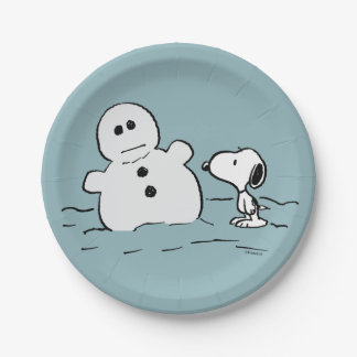 Peanuts | Snoopy Builds A Snowman Paper Plates