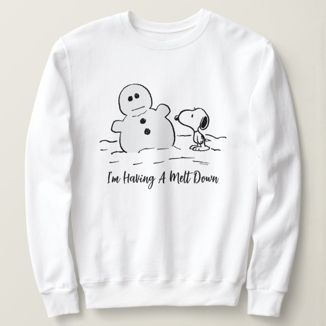 Peanuts | Snoopy Builds A Snowman Sweatshirt (Design Front)