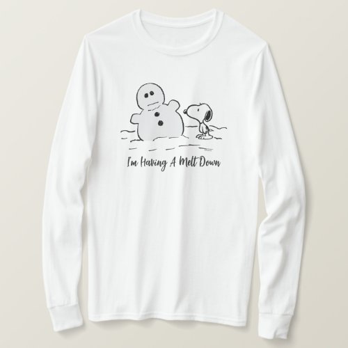 Peanuts  Snoopy Builds A Snowman T_Shirt