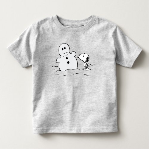 Peanuts  Snoopy Builds A Snowman Toddler T_shirt