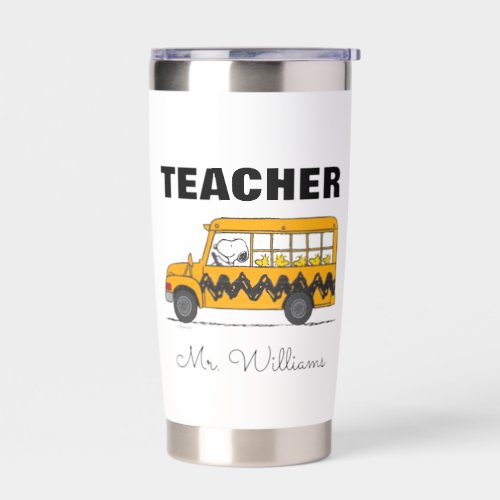 Peanuts  Snoopy Bus Driver Teacher Insulated Tumbler