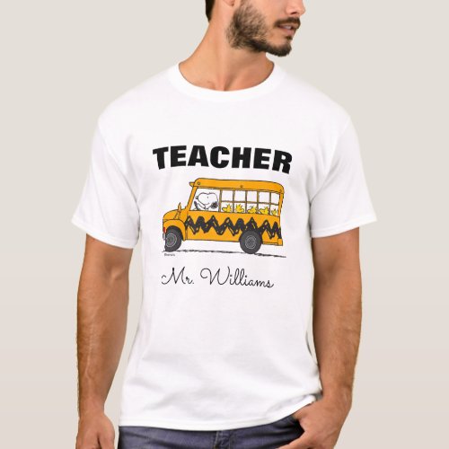 Peanuts  Snoopy Bus Driver Teacher T_Shirt