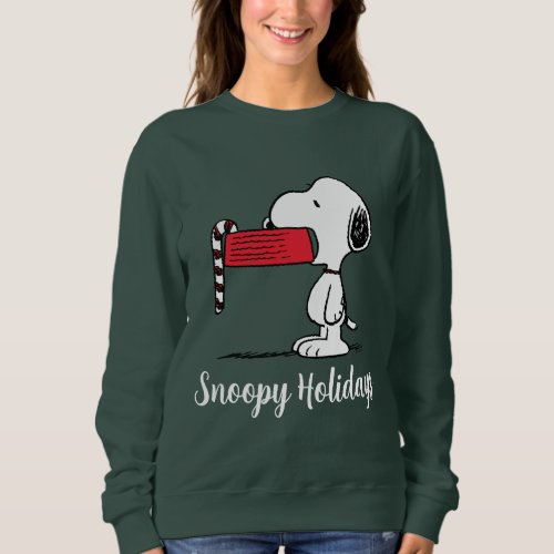Peanuts  Snoopy Candy Cane Food Dish Sweatshirt
