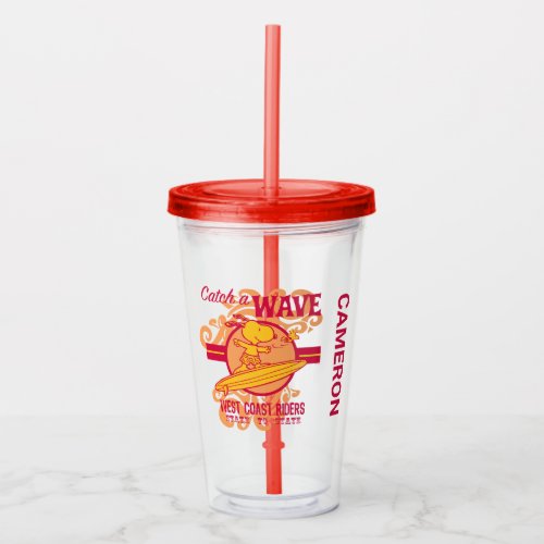 Peanuts  Snoopy Catch a Wave West Coast Riders Acrylic Tumbler