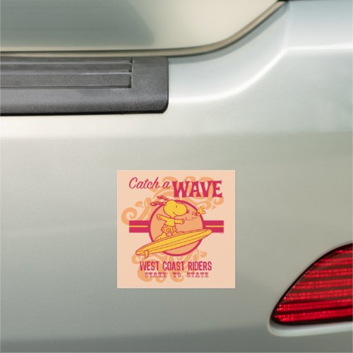 Peanuts  Snoopy Catch a Wave West Coast Riders Car Magnet