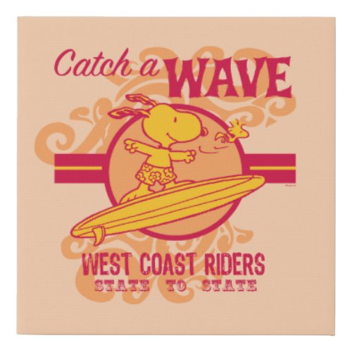 Peanuts  Snoopy Catch a Wave West Coast Riders Faux Canvas Print