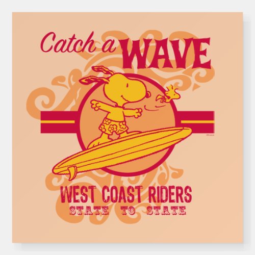 Peanuts  Snoopy Catch a Wave West Coast Riders Foam Board