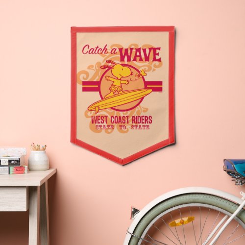 Peanuts  Snoopy Catch a Wave West Coast Riders Pennant