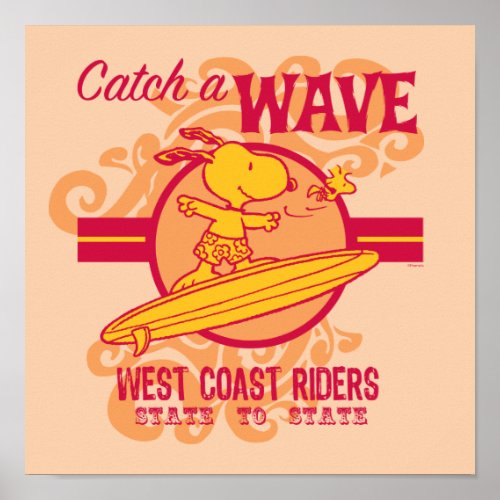 Peanuts  Snoopy Catch a Wave West Coast Riders Poster
