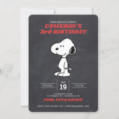 Peanuts Snoopy - Chalkboard Birthday Invitation (Front)