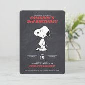 Peanuts Snoopy - Chalkboard Birthday Invitation (Standing Front)