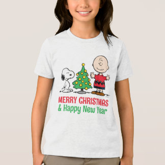 Peanuts | Snoopy & Charlie Brown Christmas Tree Tri-Blend Shirt