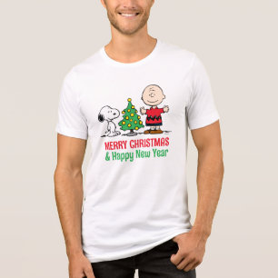 Peanuts Snoopy & Charlie Brown Christmas Tree Tri-Blend Shirt