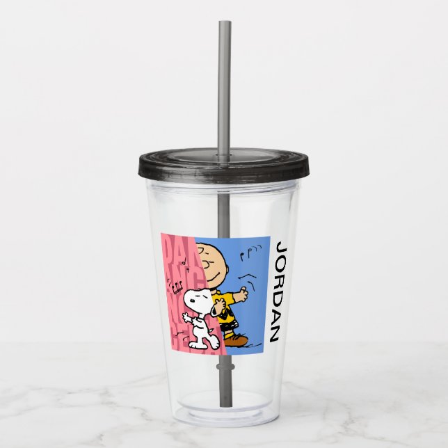 Peanuts | Snoopy & Charlie Brown Half & Half Dance Acrylic Tumbler (Front)