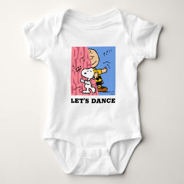 Peanuts | Snoopy & Charlie Brown Half & Half Dance Baby Bodysuit (Front)
